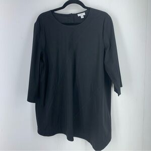 J Jill‎ Large Minimalist Lagenlook Oversized Tunic Top Black Stretch Asymmetric